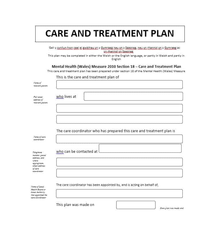 Mental Health Treatment Plan Template Download